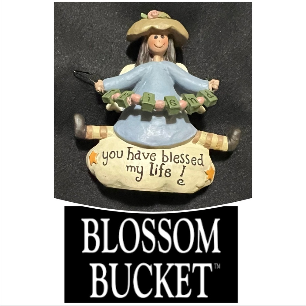 Blossom Bucket "You Have Blessed My Life" Angel Figurine